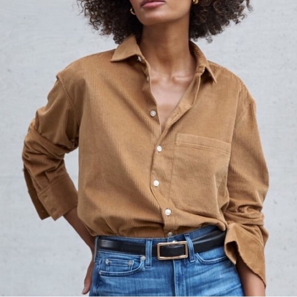 AYR Tops - AYR Corduroy The Deep End Button Down Shirt Size Large
